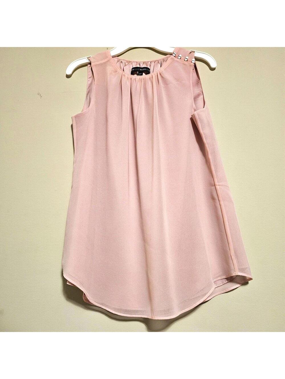 White House Black Market Y2K Bohemian Pink Blouse sz OOP - Picture 4 of 5